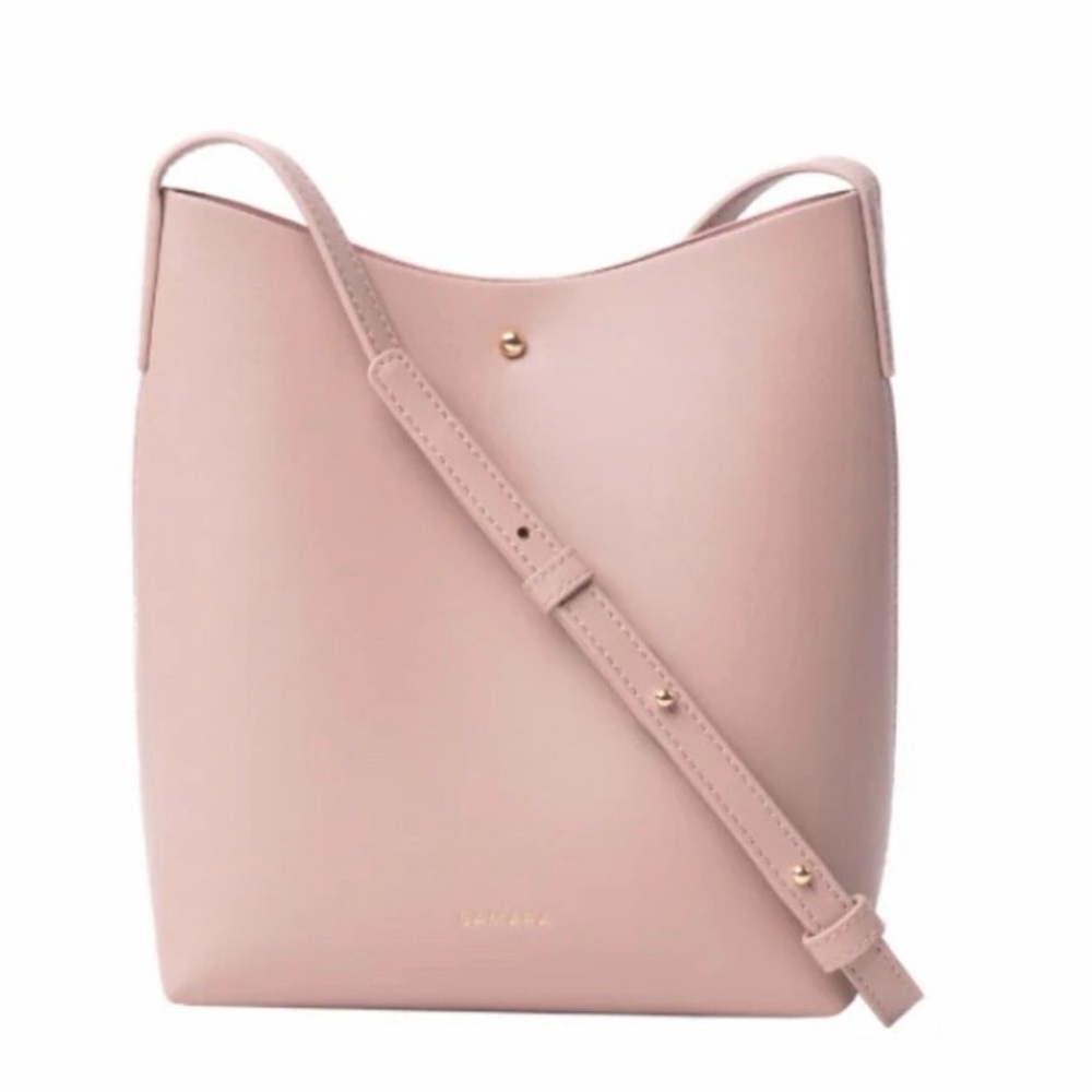 Samara Peony Pink Vegan Leather Bucket Bag – Medium